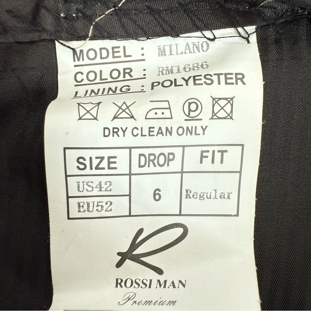ROSSIMAN Plaid Suit Slim Fit Double-Breasted Blazer & Matching Pants Milano 42R